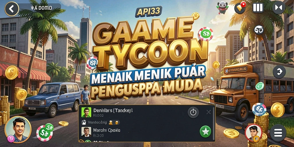 Tangkapan layar API33 menampilkan gameplay Tycoon yang seru.
