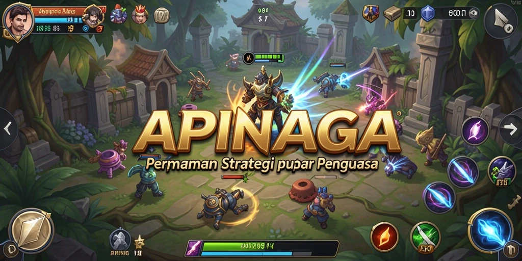 Tampilan gameplay menarik dari APINAGA yang menunjukkan strategi pertempuran SLG.