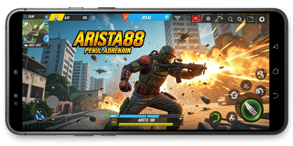 Screenshot utama ARISTA88 menampilkan aksi seru dengan grafis mengesankan.