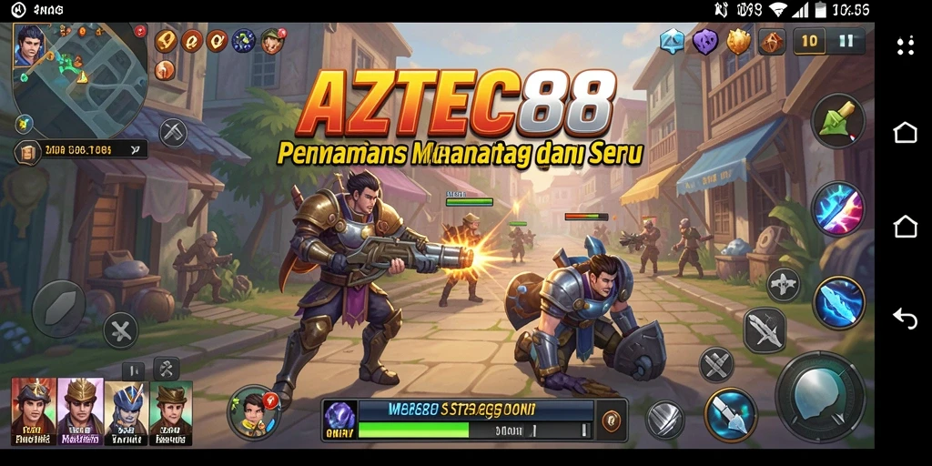 Tampilan gameplay AZTEC88 yang mendebarkan dalam pertempuran strategi.