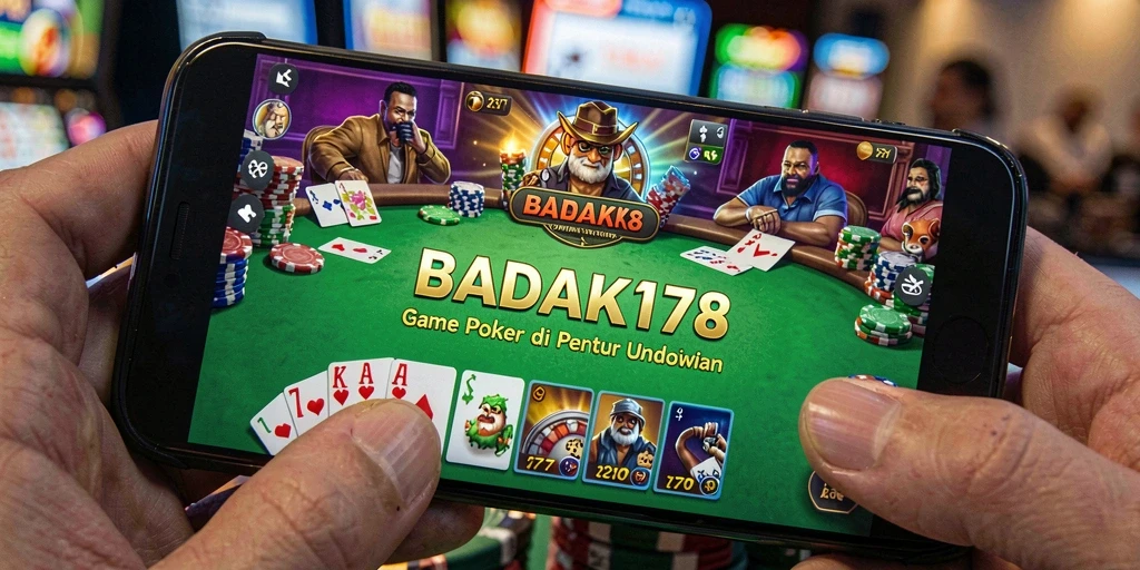 Tampilan gameplay Poker yang mendebarkan di BADAK178.