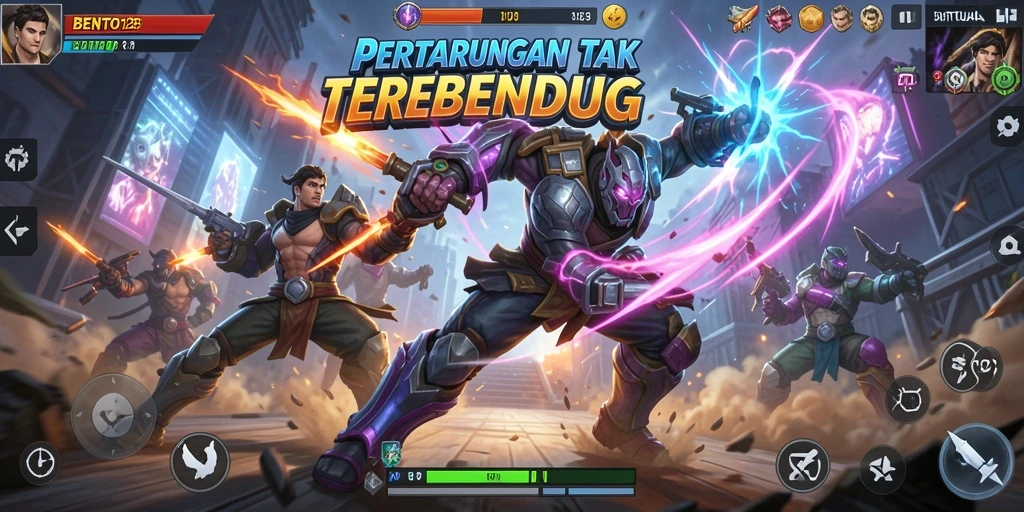 Tangkapan layar aksi epik dalam game Fighting BENTO123.