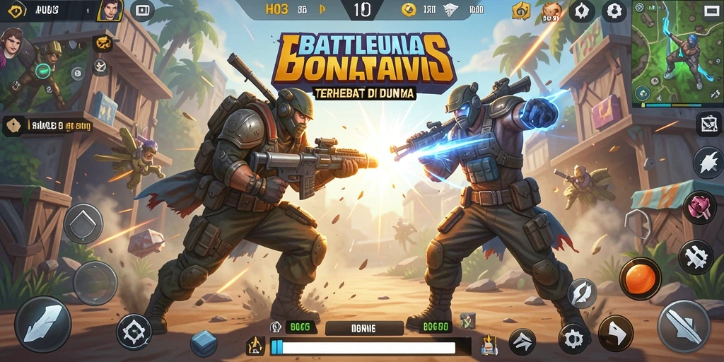 Screenshot gameplay H03 yang menegangkan dalam arena Battle Royale.