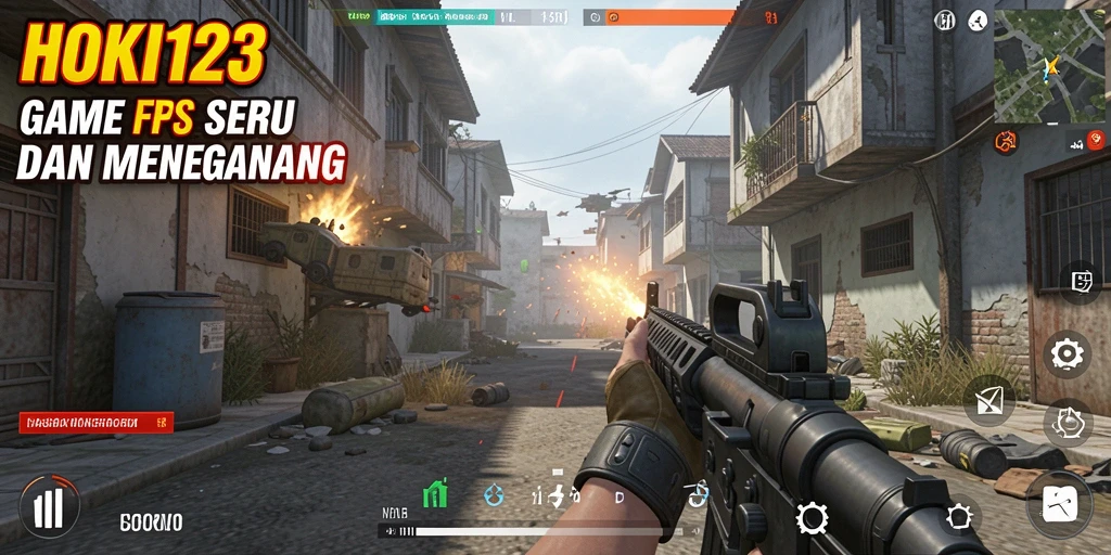 Tampilan gameplay HOKI123 dengan aksi seru di medan perang.