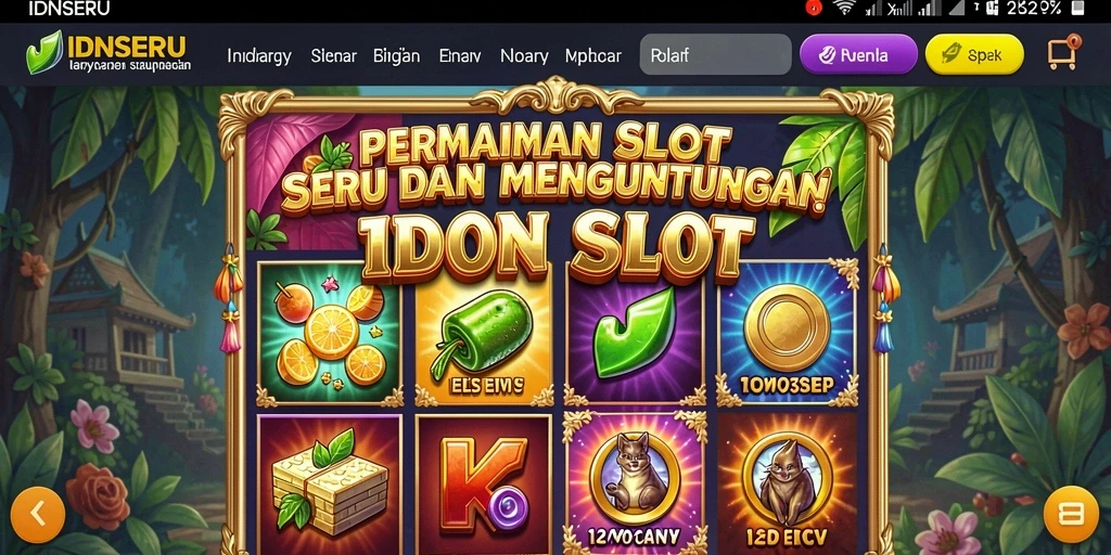 Tampilan gameplay menakjubkan dari IDNSERU saat memutar gulungan Slot.