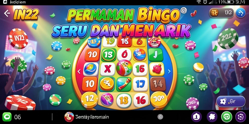 Tampilan gameplay Bingo yang seru dan interaktif di IN22.