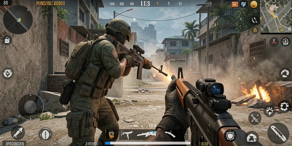 Screenshot menunjukkan pertempuran mendebarkan di JP6789.