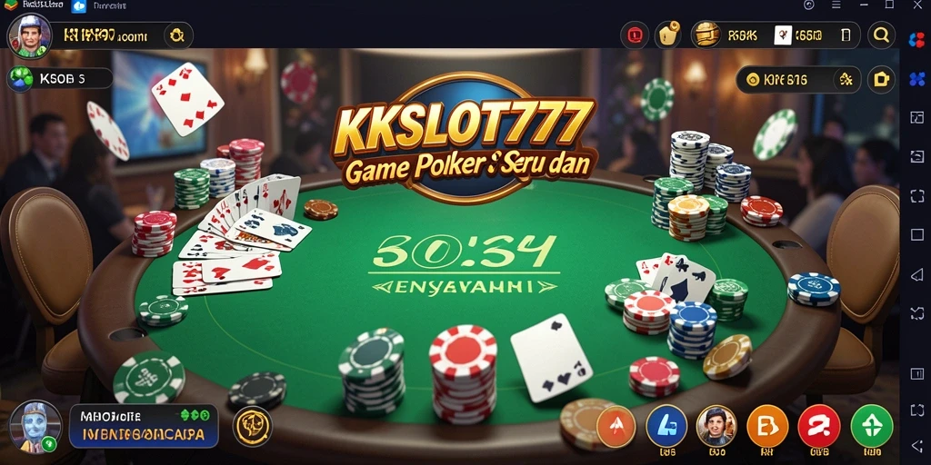 Tampilan gameplay KKSLOT777 yang mendebarkan saat bermain Poker.