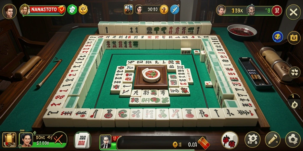 Tampilan gameplay Mahjong yang seru dan penuh warna.