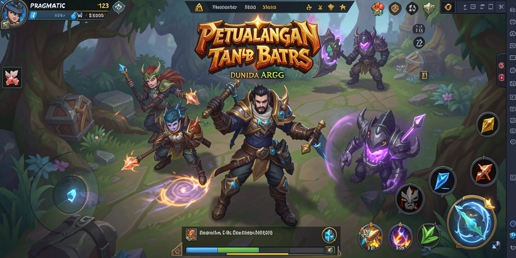 Screenshot gameplay ARPG PRAGMATIC123 yang menampilkan pertarungan seru.