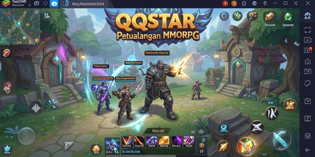 Tampilan menarik dari gameplay QQSTAR yang memikat dalam petualangan MMORPG.