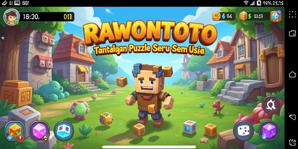 Tampilan gameplay RAWONTOTO dengan berbagai tantangan puzzle.
