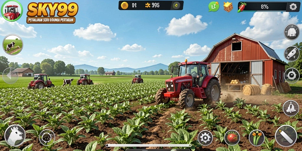 Gameplay menarik di <strong>SKY99</strong> dengan bertani dan merawat hewan.