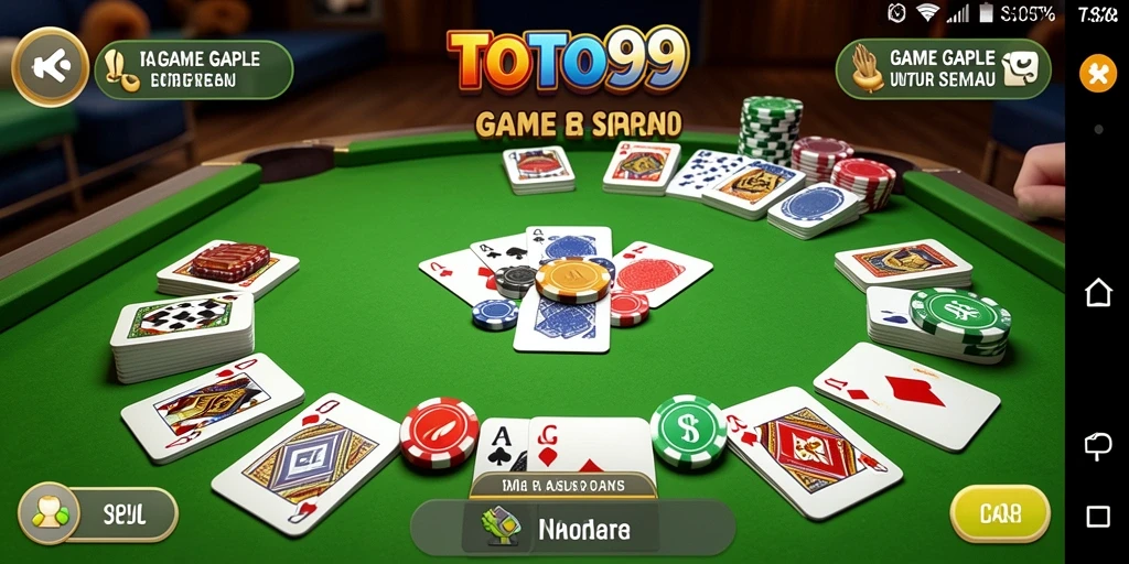 Screenshot TOTO99 menampilkan gameplay Gaple yang seru dan interaktif.