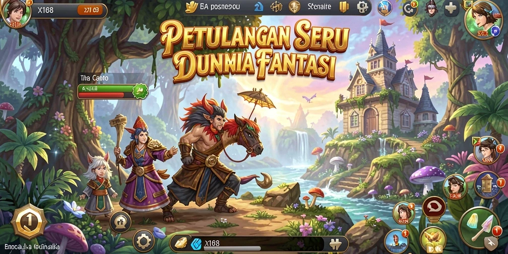 Gameplay X168 menunjukkan aksi petualangan yang mendebarkan dan eksplorasi karakter.